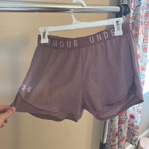 Light purple Under Armour running shorts